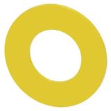 Washer for EMERGENCY STOP, yellow, with inscription (Polish): Zatrzymanie symbol 5638, Awaryjne symbol 5638, Outer