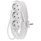 Extension Cord 5 m / 3 sockets / white / PVC / 1.5 mm2