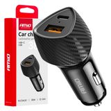 Car charger QC+PD 38W USB-A + USB-C AMIO-04283