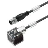 Valve cable (assembled), Straight plug - valve plug, Design A (18 mm), M12 = A-coded, Cable length: 1.5 m, PUR
