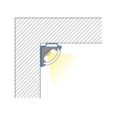 Corner aluminum profile black RB, 8x8mm, including White diffuser, 2m