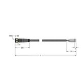 Actuator and Sensor Cable, PUR Connection Cable   PKG4M-2/TXO
