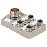 with M23 outlet, 12-pole, M12, 30 V, A-coded, LED: Yes, LED initiator: Yes, Wiring type: PNP