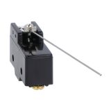 Plastic micro switch, K series, metal lever. 168.3mm/6.63in long flat cylindrical lever. Contacts 1NO/NC. Screw terminalsS