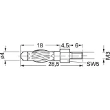 4 mm panel plug, screw connection, 0.5 mm², mounting Ø 4 mm, 22.1083