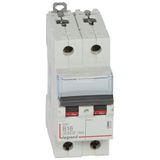 DX³6000 10kA high inlet and low outlet 2P screw circuit breaker 230V~ to 400V~ - 16A - curve B - 2 modules