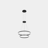 Pendant Circular Downward 2 Rings (ø900 ø600) LED 77.3W 2942lm 3000K Black