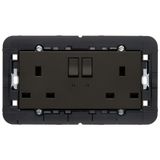 Two switch.2P+E 13A English outlet black