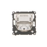 Computer socket RJ45 category 5e + telephone socket RJ11, (module), Simon 24, IP20/IP44, graphite mat
