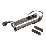 Multilink 8 modules black/metal equipped with 2 sockets 2P+T SCH + 1 USB A+C + RJ45 CAT6 UTP + 1 HDMI + 2M cord