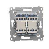 Double two-way switch without pictogram, 10AX, black matt