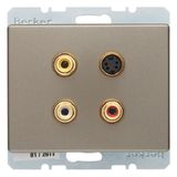 3 x Cinch/S-Video soc. out., arsys, light bronze matt, lacq.
