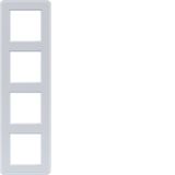 Cover frame 4-way, C.8, light white matte glass
