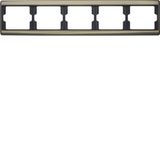 Frame 5gang horizontal Arsys light bronze, metal