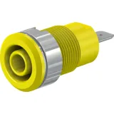 4 mm socket, flat plug connection, mounting Ø 12.2 mm, CAT III, yellow, 49.7044-24