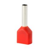 Insulated double sleeve terminal HI 2x1.5/8-jun red, Al/Cu