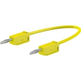 Measuring lead with (2 mm plug, spring-loaded, straight) to (2 mm plug, spring-loaded, straight), 600 mm, yellow, PVC, 0.5 mm², CAT O, 28.0115-06024