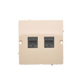 Double IT socket RJ45, category 5e, (module), beige