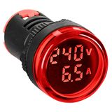 Volt-ampere. 22.5 mm, 50–500 V, 0–100 A AC, red, round.