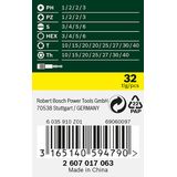 32-piece screwdriver bit set with colour coding