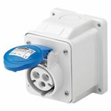 Wall receptacle GW62404 IP44 2P+E 16A 230V 6h 10° angled