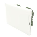 PRACTIBOX3 1R 8M FLUSH MOUNTING CABINET WHITE DOOR EARTH NEUTRAL T. BLOCK