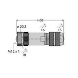 Field-Wireable Connector Female Connector M12 × 1, Straight   FW-M12KU5W-G-ZF-ME-SH-9