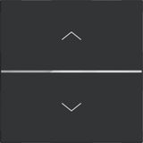 Push button cover, single, arrow, A.x/C.x,A.x/C.x night black matte