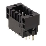 PCB plug-in connector, male header, Solder flange, THT/THR solder connection, 3.50 mm, Number of poles: 8, 180°, Solder pin length (l): 3.5 mm, Au (Gold), black, Box
