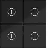 KNX pushbutton cover, 4-V, on/off, A.x/C.x, glossy night black