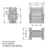 1-conductor male connector CAGE CLAMP® 4 mm² gray