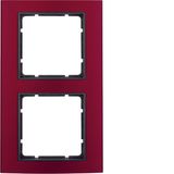 Frame 2gang, B.3, al. red/ant. matt, al. anodised