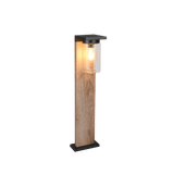 Ardila pole lamp 65 cm E27 wood/matt black dusk sensor
