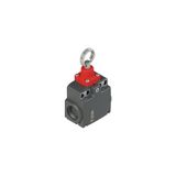 Rope safety switch without reset for simple stop