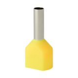 Double insulated sleeve terminal HI 2x2.5/10-zo yellow, Al/Cu