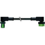 MQ12 male 90° / MQ12 female 90° A-cod. PUR 4x0.34 bk 1,5m PU = 50