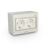 G2SN IP55 "AQUA55" surface-mounted double Schuko socket