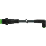 M12 male 0° / M8 female 90° A-cod. Lite PVC 4x0.25 bk UL/CSA 5m