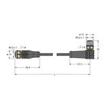 Actuator and Sensor Cable, PUR Extension Cable   RKS4.4T-1.5-WSS4.4T/TXL