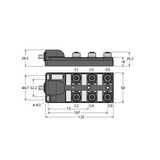 Passive actuator/sensor junction box, M12 x 1 6-port, with integral homerun cable   TB-6M12-5-10/TXL