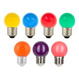 EcoPack 7pcs LED Party G45 E27 1W Rainbow PC