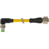 M8 male 90° / M12 female 0° A-cod. PUR 4x0.25 ye +robot+drag ch. 1.5m