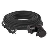Extension Cord 25 m / 2 sockets / black / rubber / 230 V / 1.5 mm2