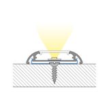 Attached aluminum profile PX1 40x9mm Whitey diffusion 2m