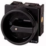 T3-3-8342/EA/SVB-SW Main switch, T3, 32 A, flush mounting, 3 contact unit(s), 6 pole, STOP function, With black rotary handle and locking ring, Lockable in the 0 (Off) po