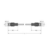 Fieldbus cable for fieldbus systems according to IEC61158-2, 4-pole   RKCV-RKCV-FBY49BU-1M/5D