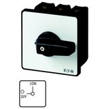 P3-100/E On-Off switch, P3, 100 A, flush mounting, 3 pole, with black thumb grip and front plate