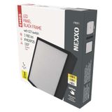 LED surface luminaire NEXXO, square, black, 21W, with change CCT