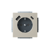 20 EUCB2USBAC-866-500 | gn. Schuko USB A+C | pure 866 stainless steel