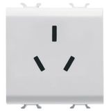 CHINESE STANDARD SOCKET-OUTLET 250V ac - 2P+E 10A - 2 MODULES - SATIN WHITE - CHORUSMART